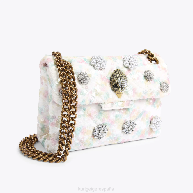 Kurt Geiger mujer Tela de Londres mini Kensington 2LPR39 | bolsas blanco